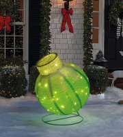 Svetelná dekorácia – guľová ozdoba – 60 LED – 60 x 83 cm – zelená – 100–200 V AC