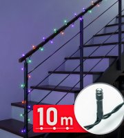 Svetelná reťaz – 10 m – farebná - 200 LED – 220–240 V – 6 W – zelený kábel