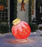  Svetelná dekorácia – guľová ozdoba – 60 LED – 60 x 83 cm – červená – 100–200 V AC