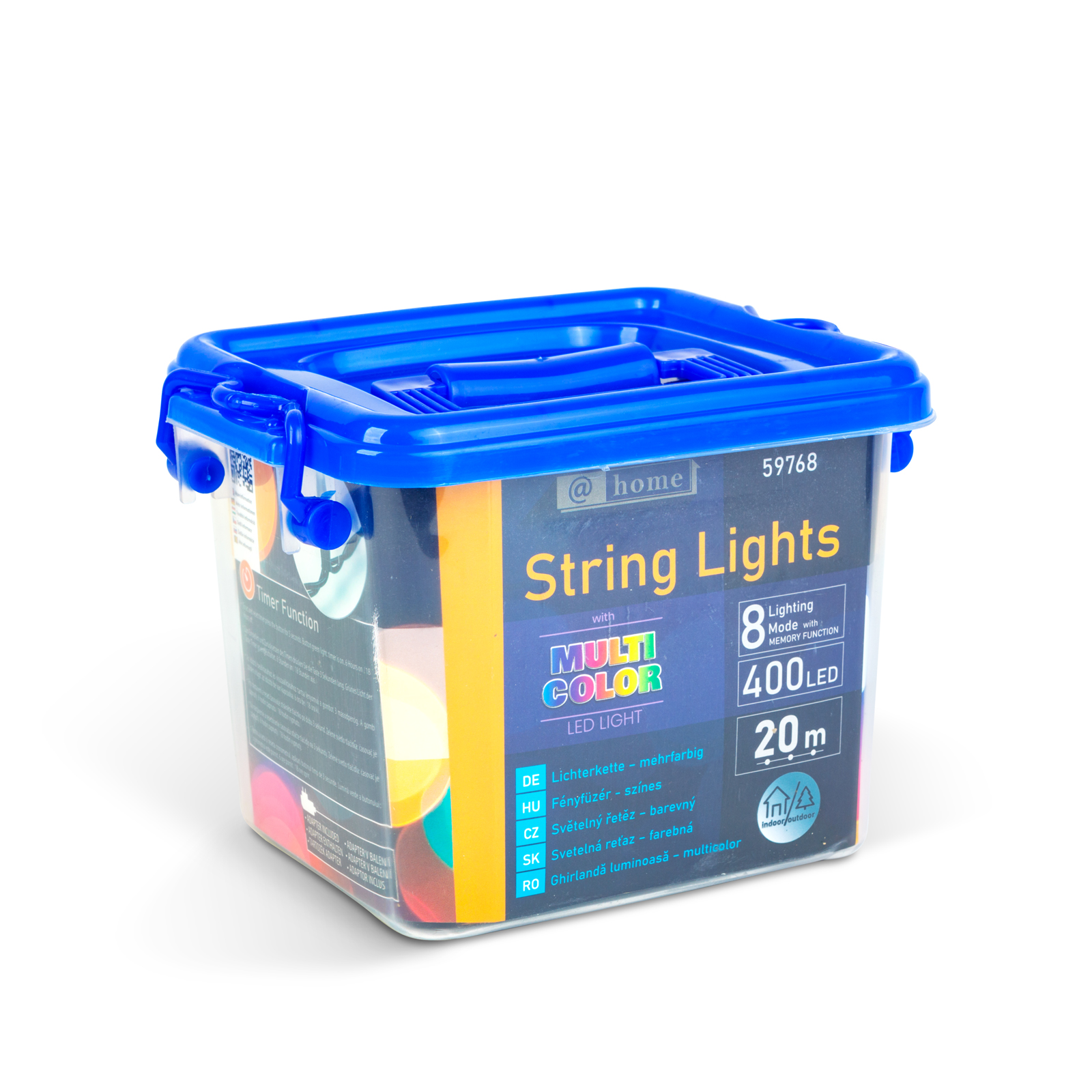 Svetelná reťaz – 20 m – farebná - 400 LED – 220–240 V – 6 W – zelený kábel