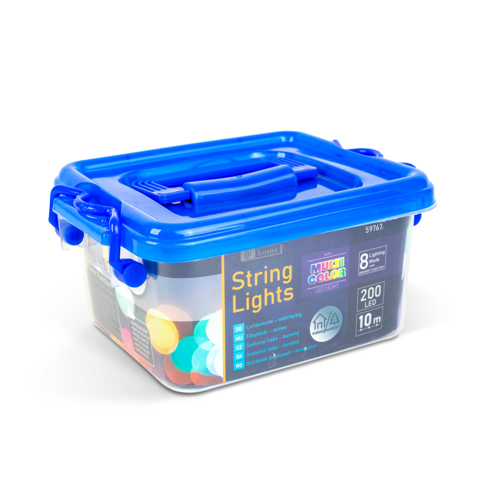 Svetelná reťaz – 10 m – farebná - 200 LED – 220–240 V – 6 W – zelený kábel