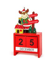 Vianočný kalendár - MDF - 13,5 x 7 x 3,5 cm - 3 druhy