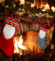 Vianočná čižma - 45 cm - textil - 2 druhy