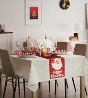 Vianočná dekorácia - stolový behúň - Santa - 183 x 33 cm