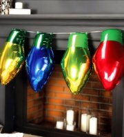 Vianočná dekorácia – balón – klasická žiarovka – 26 x 43 cm – 4 ks / balenie