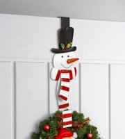 Vianočný dverový vešiak – kovový – snehuliak – 38 cm