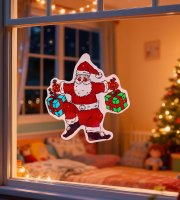 Vianočná okenná dekorácia - Mikuláš - s prísavkou - 30 x 29 cm