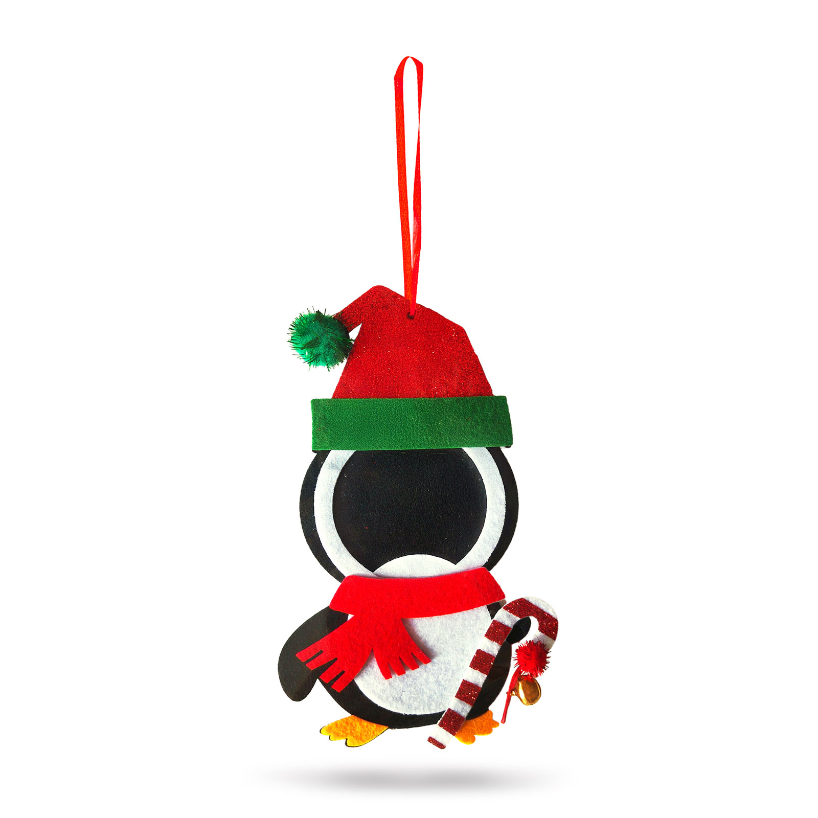 Vianočná dekorácia - filc - so zvončekom - na zavesenie - 13 x 17 cm - 3 druhy