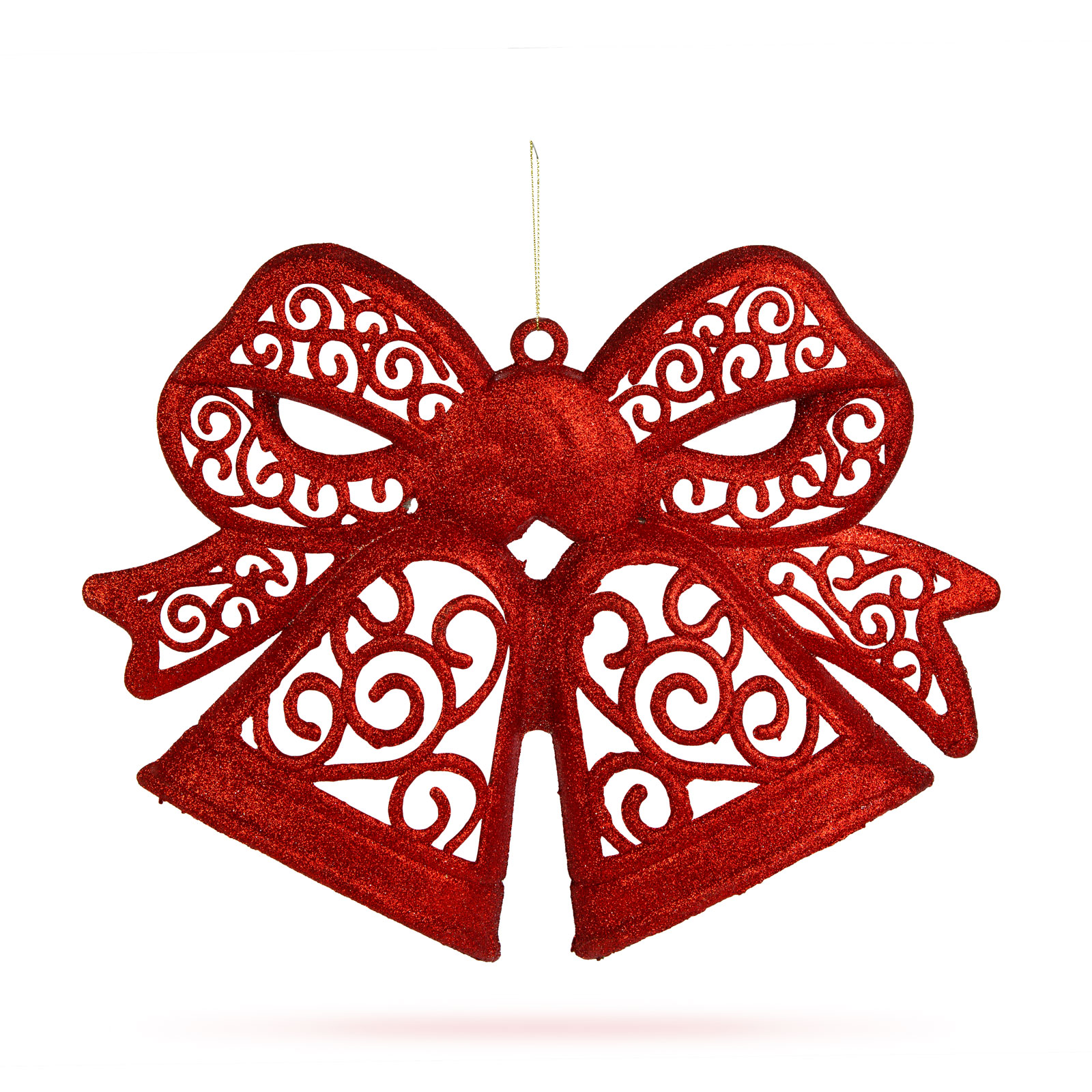 Vianočná dekorácia – mašľa – závesná – červená – 35 cm