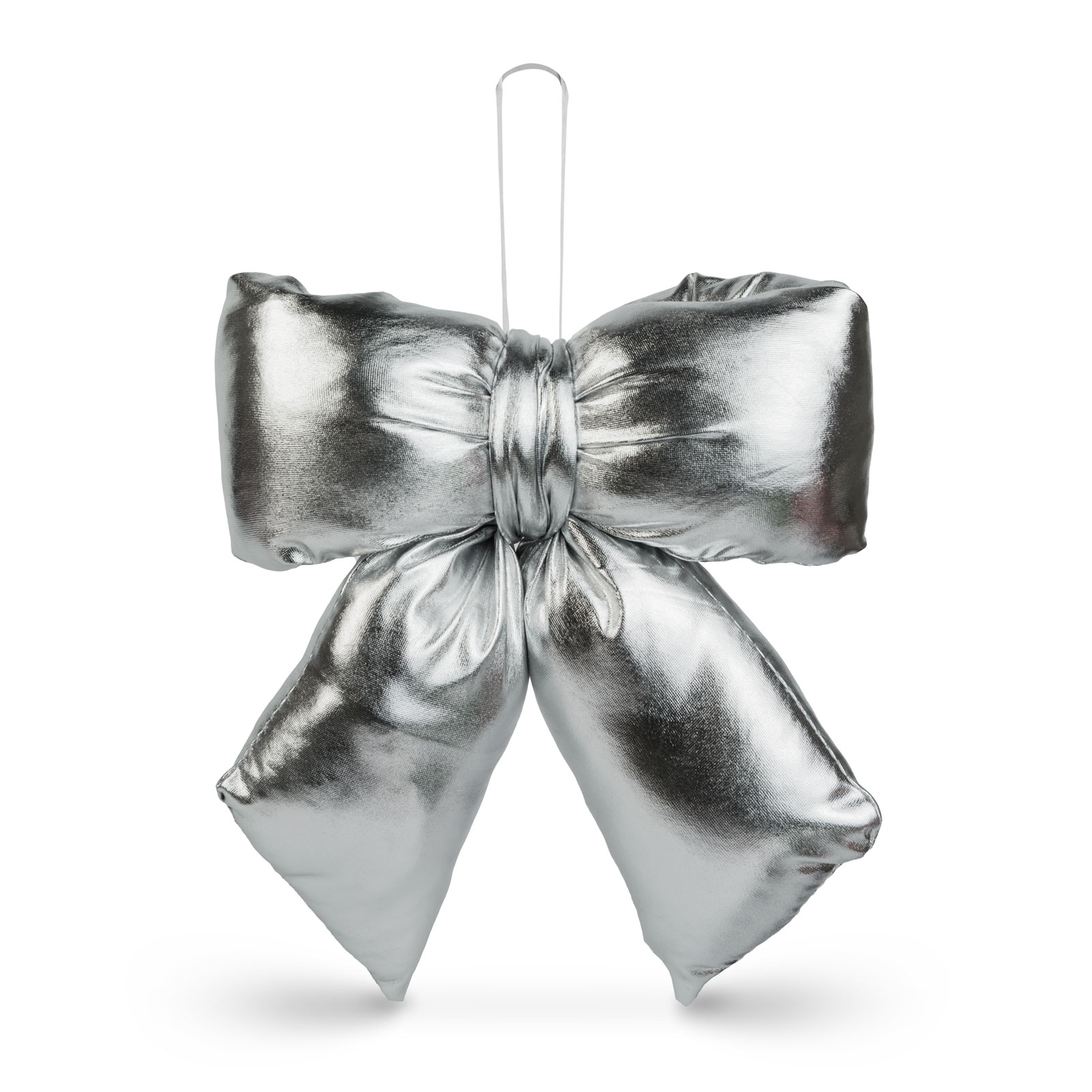 Mašľa dekorácia - trblietavá strieborná - 21 x 19 cm