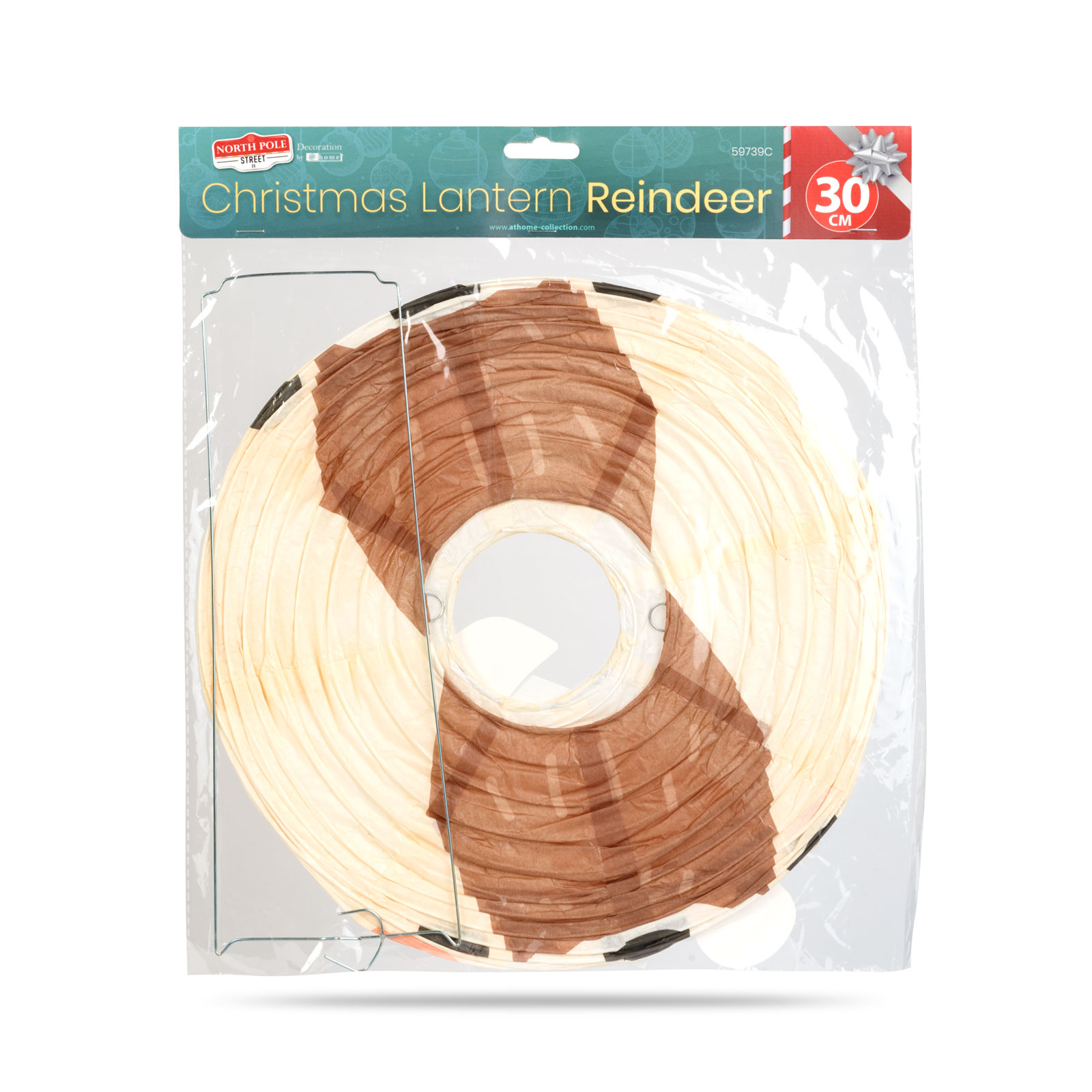 Vianočný lampión - sob - papier - 30 cm