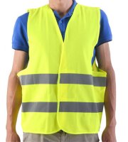 Reflexná bezpečnostná vesta – trieda 2, žltá – s certifikátom EN ISO 20471