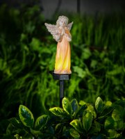 Solárny anjelik – modliaci sa – 1 teplá biela LED – živica – 49 x 11 x 6,5 cm