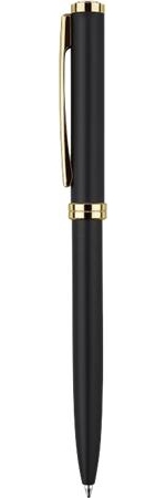 Guľôčkové pero, 1,0 mm, teleskopické, telo pera: čierna, zlatý klip, SENATOR "Delgado", mo...