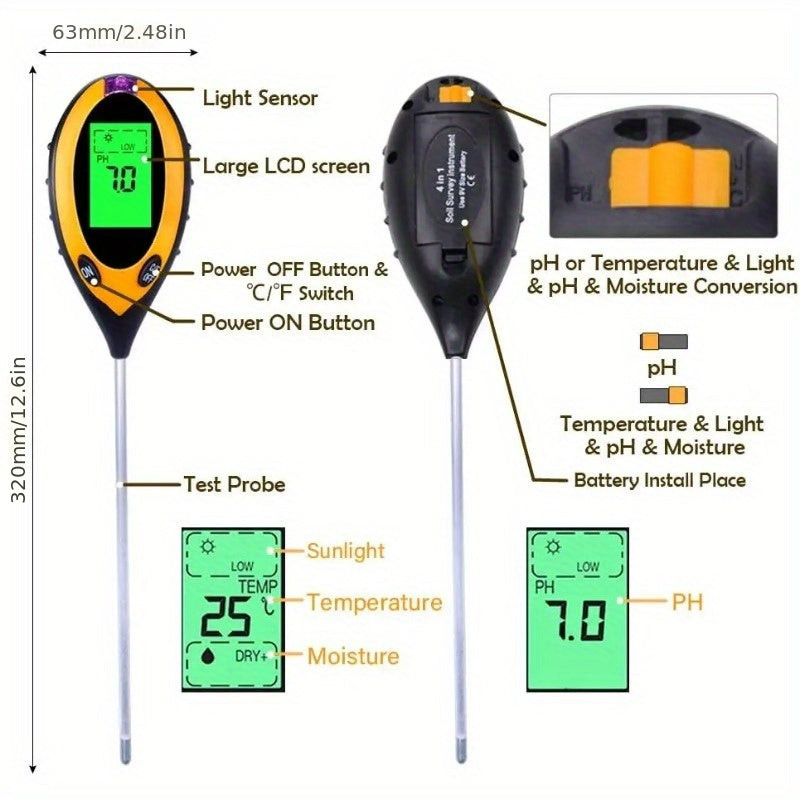 4-v-1 Súprava na testovanie pôdy