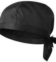 Priedušný polyesterový pirátsky kuchársky klobúk – ideálny na grilovanie, grilovanie a reštauračné varenie, prateľný v práčke – čierna