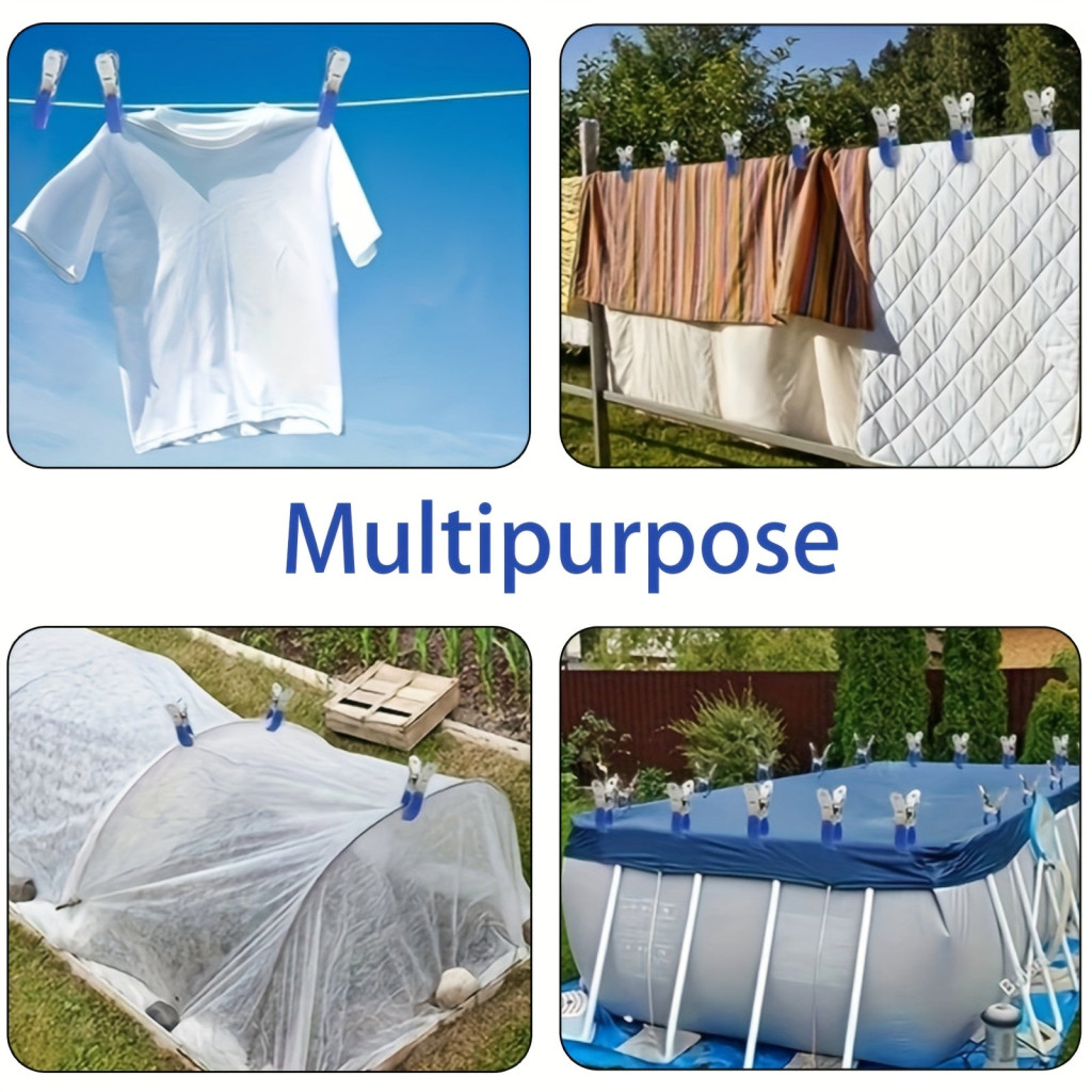 6 ks veľkokapacitná nerezová oceľová spona na zakrytie bazéna