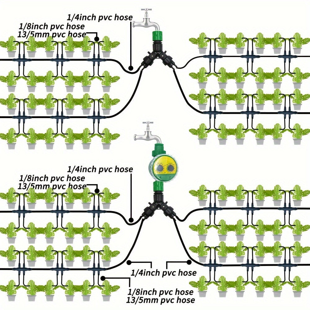 Záhradný kvapkový zavlažovací kohútik adaptér 4-cestný rozdeľovač
