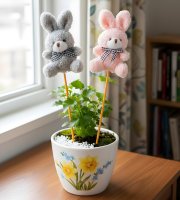 Zapichovacia dekorácia - zajačik - 50 x 12 cm - 4 druhy