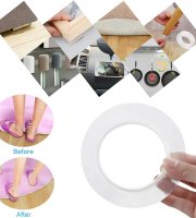 Znovupoužiteľná priehľadná obojstranná lepiaca páska, 3 m