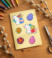 Veľkonočná dekoratívna nálepka - rôzne druhy - 20,7 x 13,9 cm