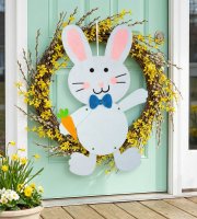 Veľkonočná závesná dekorácia - zajačik, filc