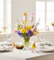 Veľkonočná dekorácia - zajac, filc - 33 cm - 2 ks