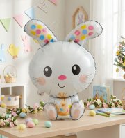 Veľkonočný balón - zajačik - hliníková fólia - 78 cm