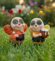 Solárna zvieracia figúrka – včielka – s pohyblivými očami – 112× SMD LED – 22 cm – 2 druhy