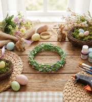 Veľkonočný farebný veniec - 65 cm - 4 ks / balenie