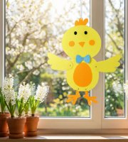 Veľkonočná závesná dekorácia - kuriatko, filc