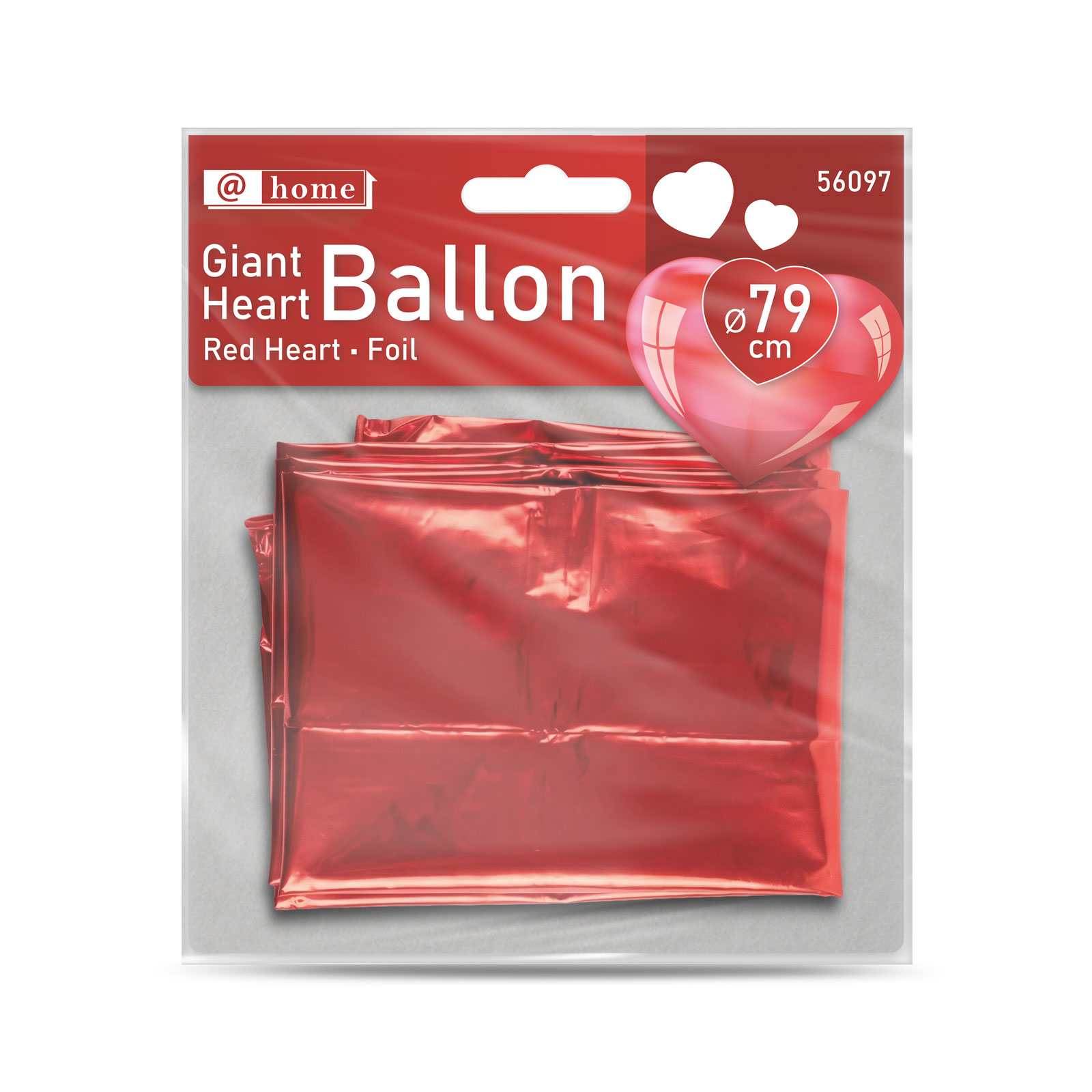Obrovský balón - červené srdce - fólia - 79 cm