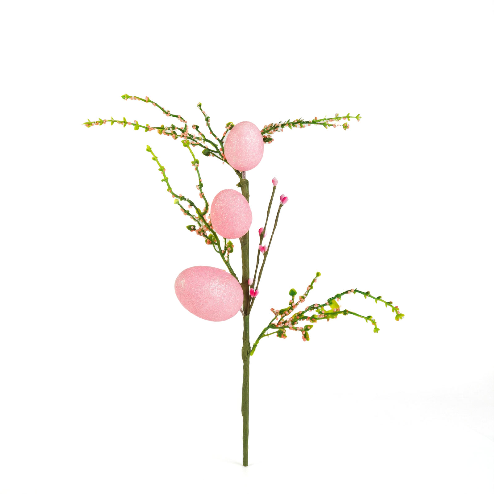 Veľkonočná vetvička s vajíčkami – trblietavá – ružová – 40 x 16 cm
