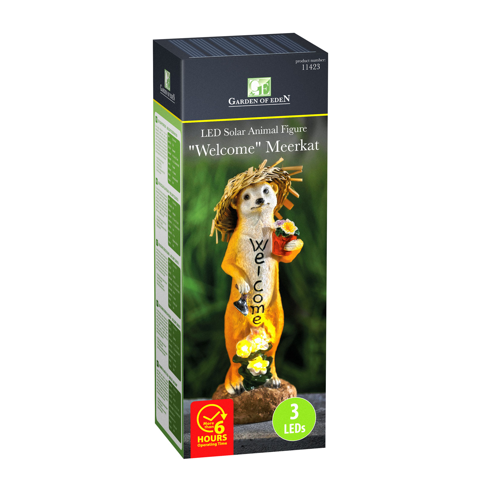 LED solárna zvieracia figúrka – „Welcome“ surikata – teplá biela LED – 30 cm