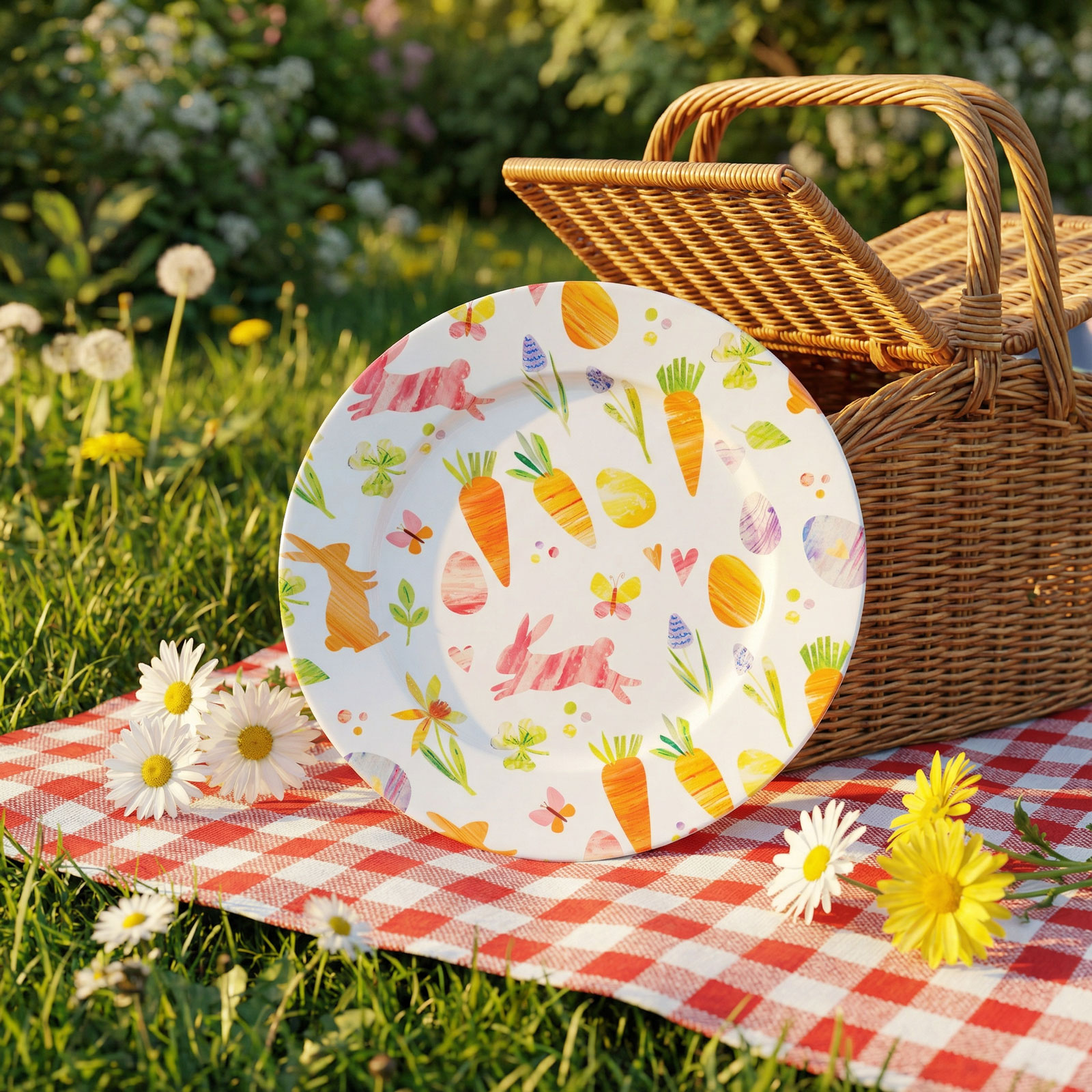 Veľkonočný tanier – kov – s mrkvou – 33 cm