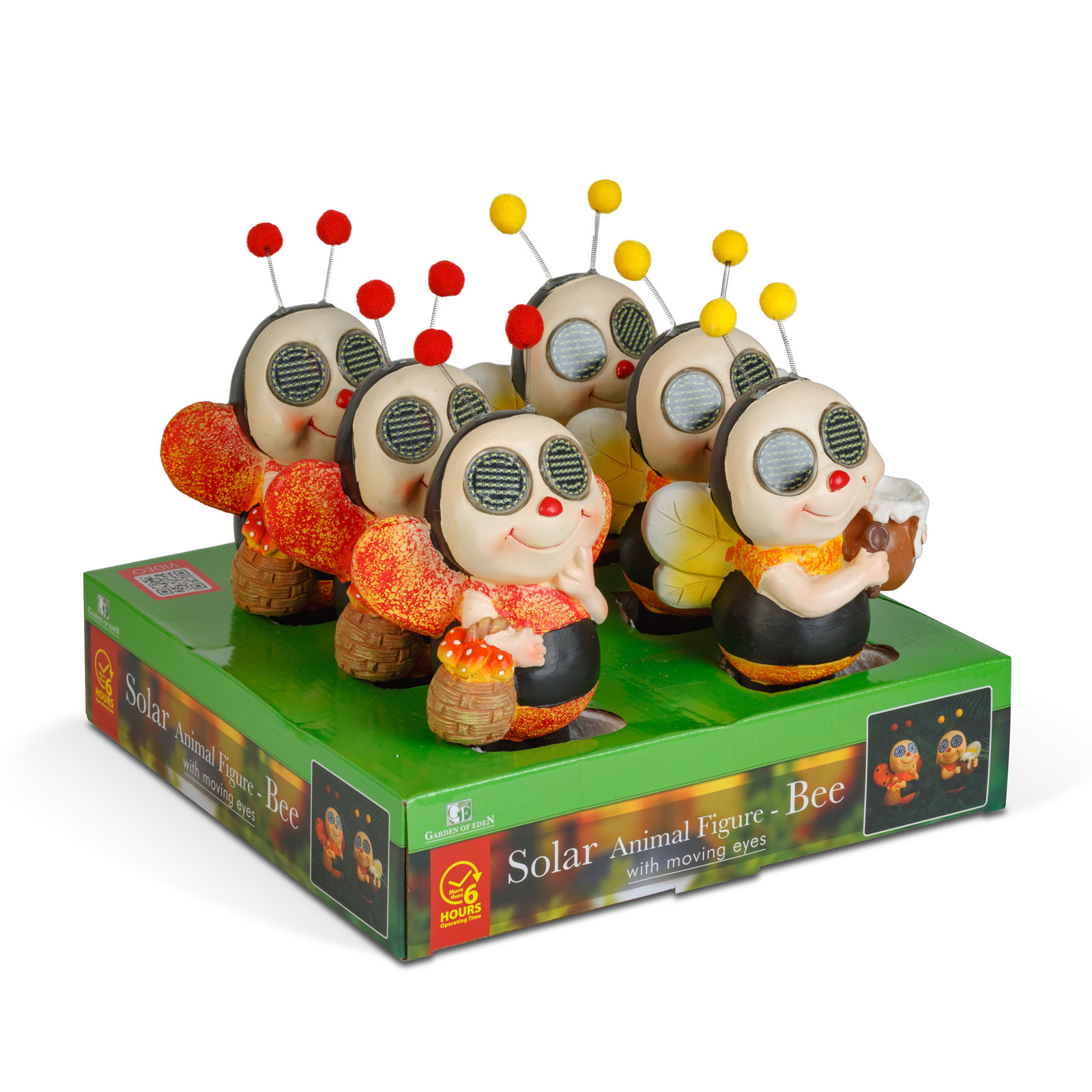 Solárna zvieracia figúrka – včielka – s pohyblivými očami – 112× SMD LED – 22 cm – 2 druhy