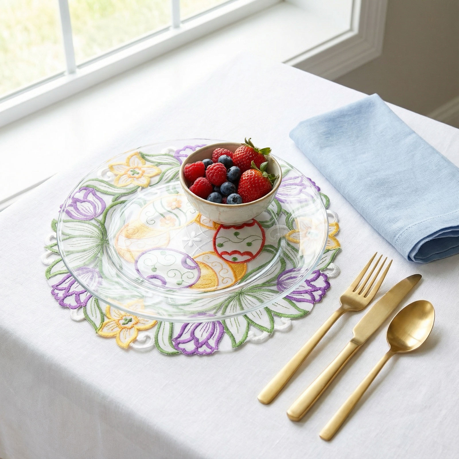 Veľkonočná vyšívaná podložka – Ø35 cm