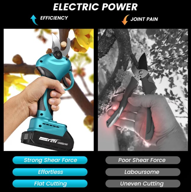 Hayami - Elektrické záhradné nožnice s 2 batériami