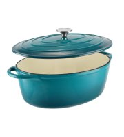 Smaraltovaná liatinová kačacia pekáč 34 cm ~7 litrov tyrkysová