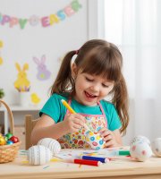 Veľkonočná sada na farbenie vajíčok s fixkou - 6 ks / balenie