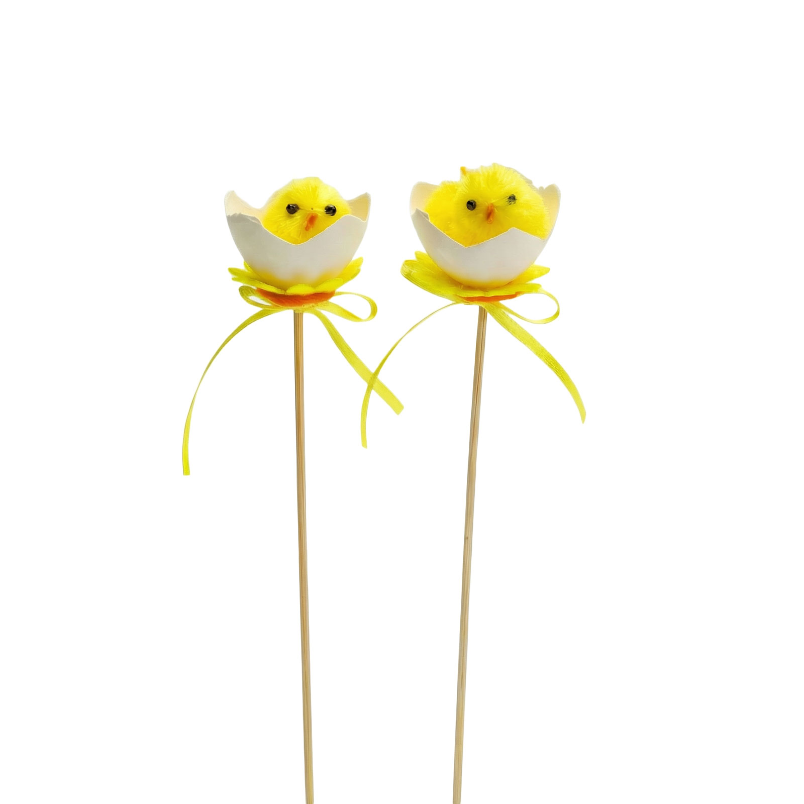 Veľkonočná dekorácia - zapichovacie vajíčko s kuriatkom - 27 x Ø4,5 cm - 2 ks / balenie