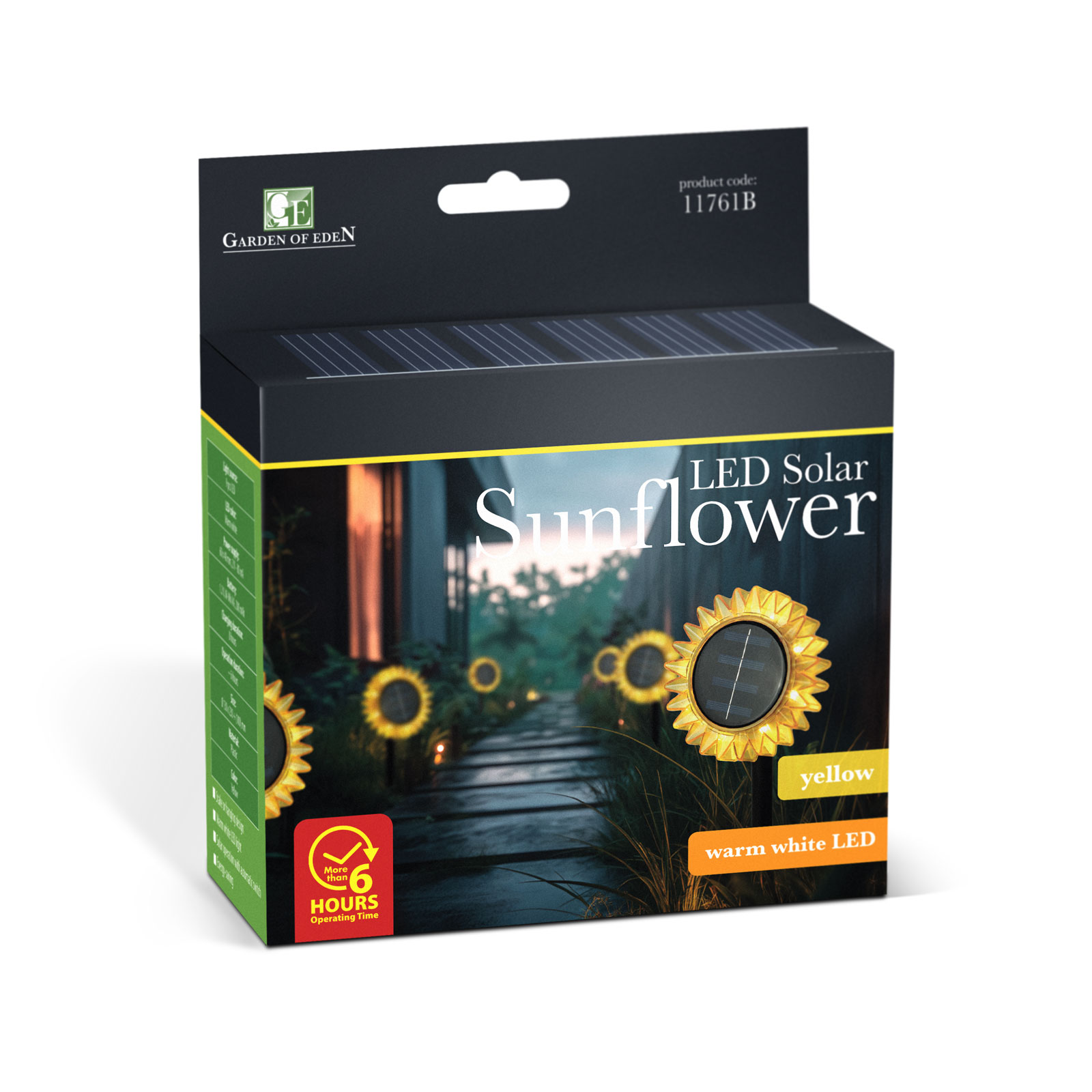 Solárny slnečnica – žltá – zapichovacia / závesná – 13 x 6,5 x 35 cm