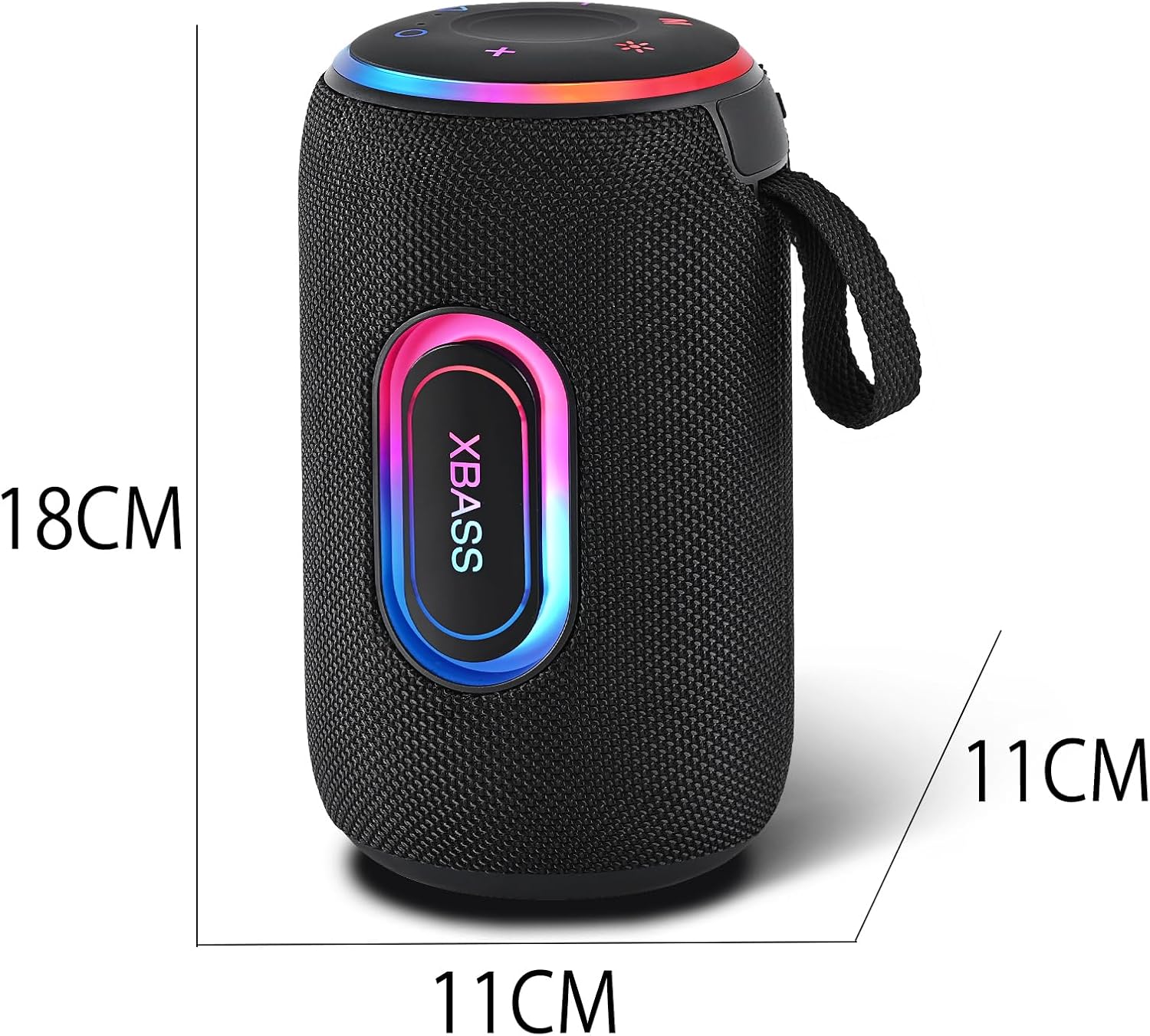 Prenosný, bezdrôtový, bluetooth reproduktor, s LED osvetlením