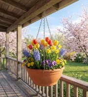 Reťaz na zavesenie kvetináča - kovová - čierna - 50 cm