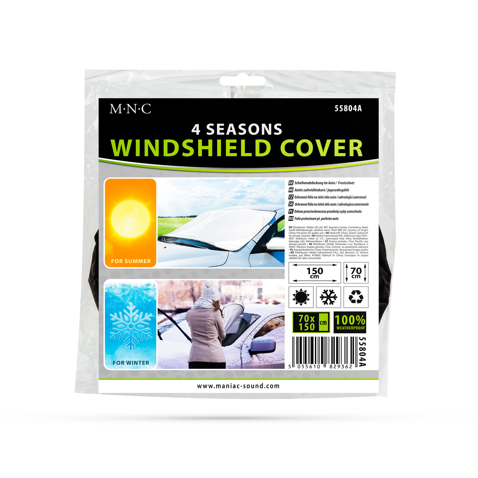 Ochranná fólia na čelné sklo auta / zabraňujúca zamrznutie - 150 x 70 cm