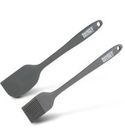 Baker's Secret – 2-dielna sada silikónového štetca a stierky – 21/22 cm – čierna