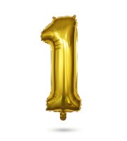 Narodeninový fóliový balón číslo 1 - zlatý - 40