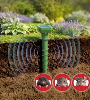 Zapichovateľný solárny odpudzovač škodcov - 80 mAh - 500 m2 - IP44