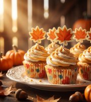 Sada papierových košíčkov na muffiny – s paličkami – 24 + 24 ks