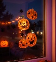 Halloween gélové okenné nálepky - 15 x 25 cm - 3 varianty